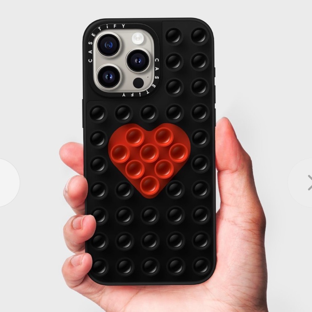 Casetify IPhone 15 Pro The Stick-It Case™ - Black Heart NEW IN PACKAGING